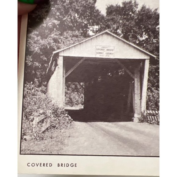 Covered Bridge Everett Ohio Summit County Postcards Black White Photo Vintage - Picture 2 of 5